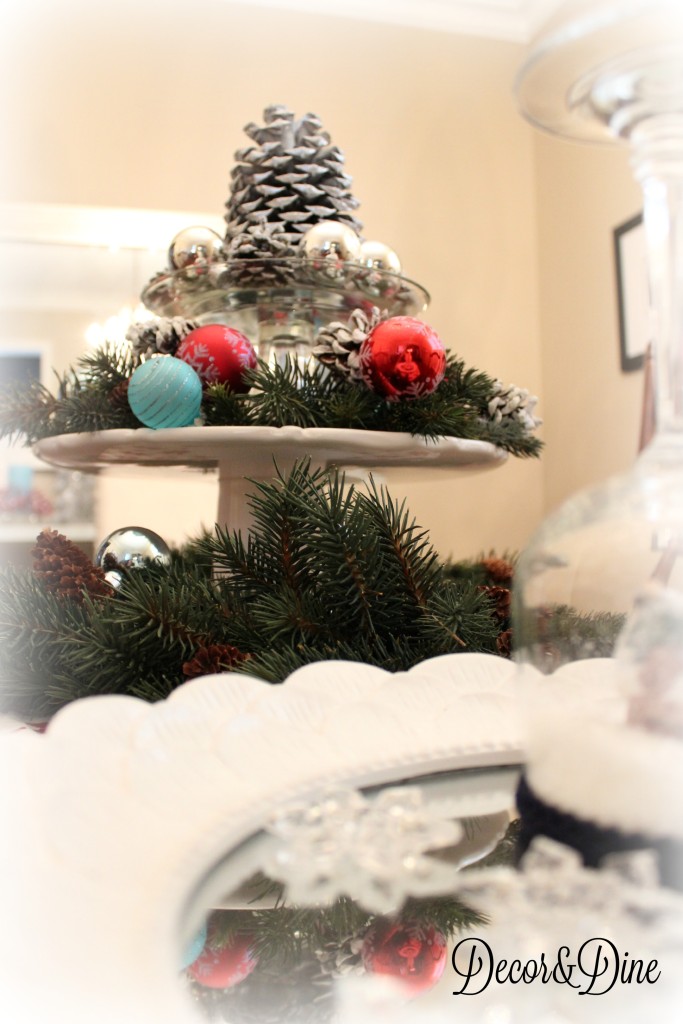 cake stand centerpiece for the holidays