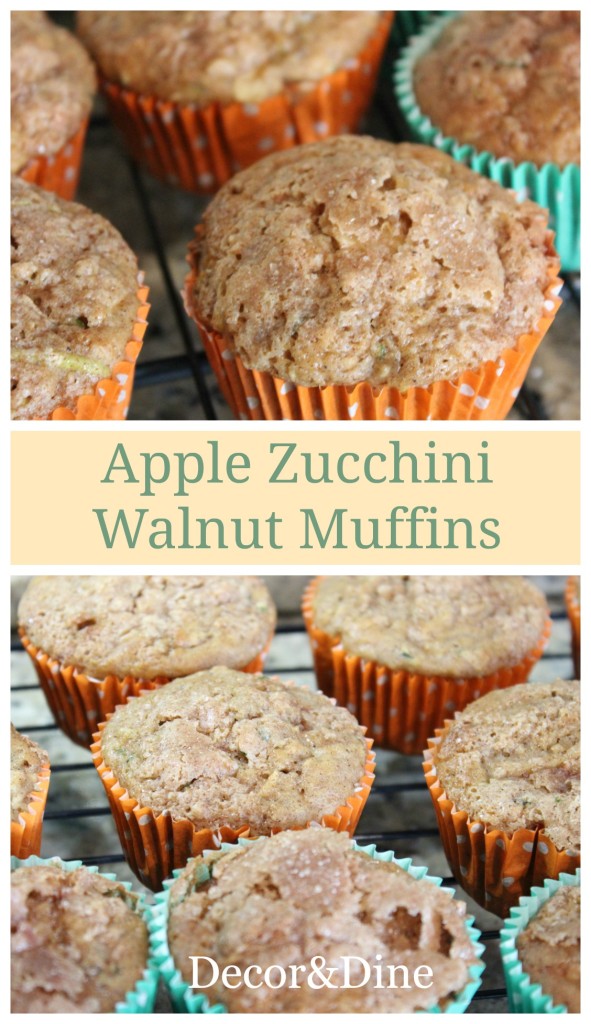 Apple Zucchini Walnut muffins