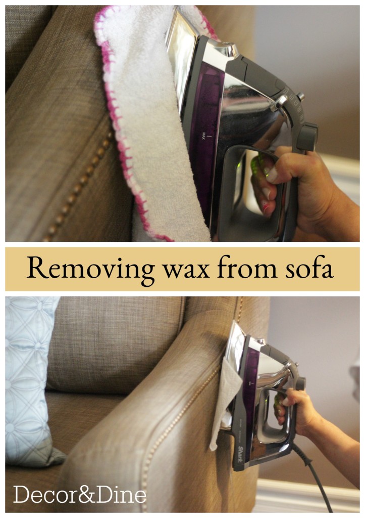 removing wax from sofa