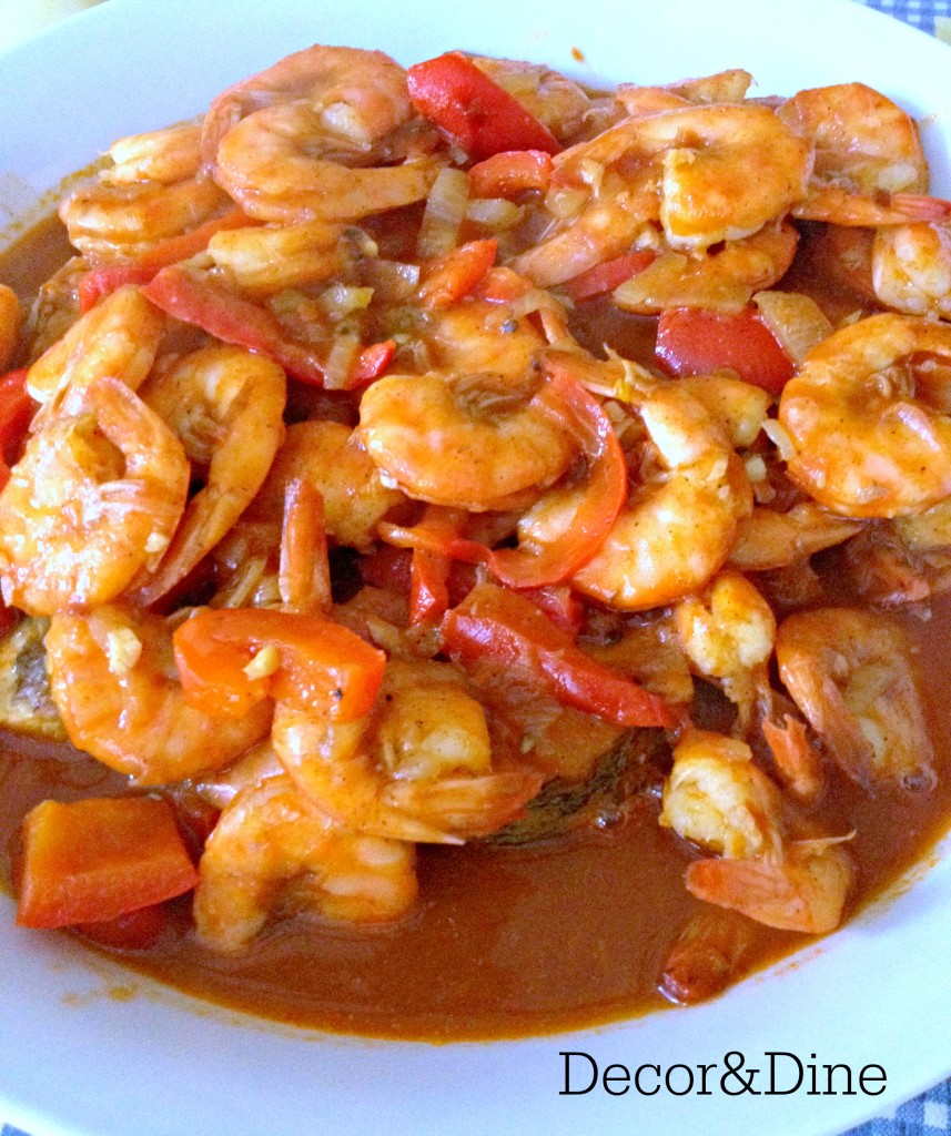 Whiting and Shrimp in beer sauce