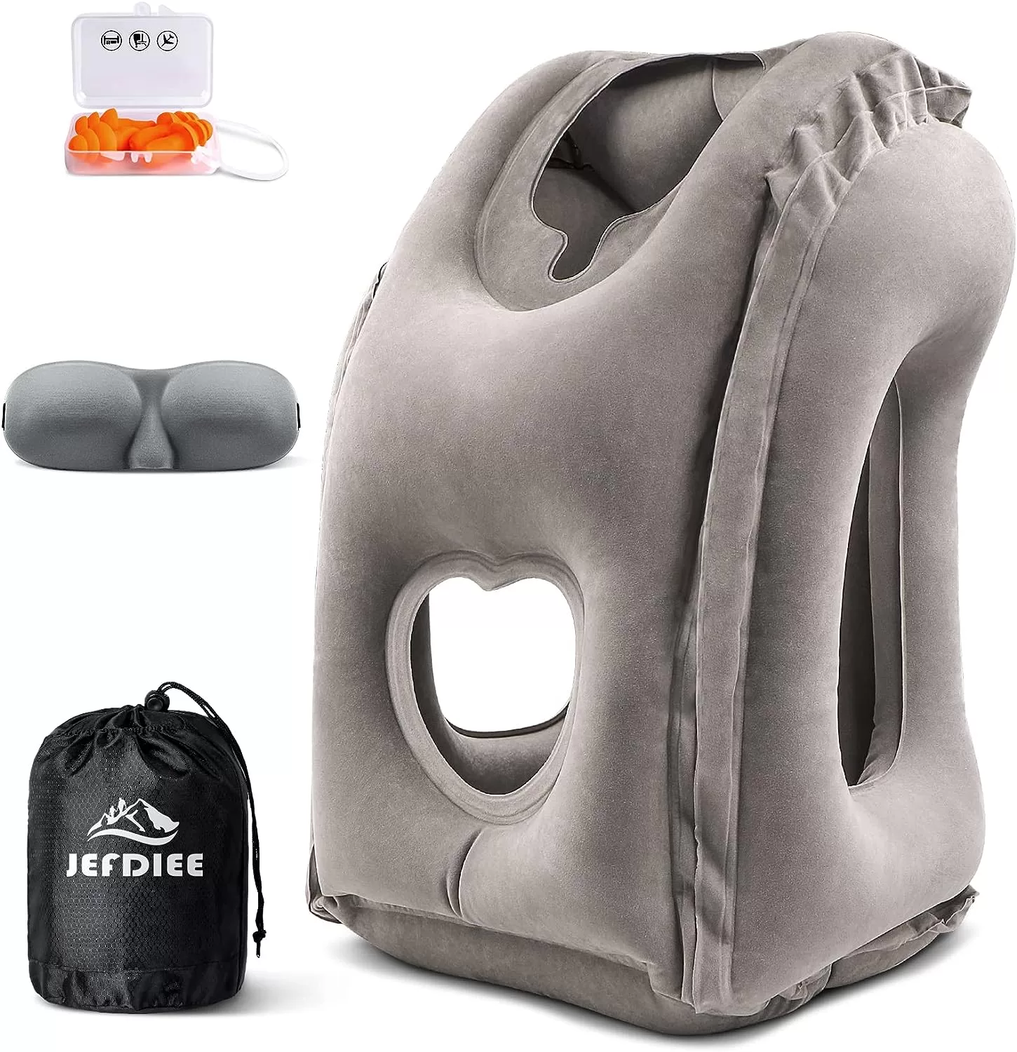 Grey inflatable with holes to place arms and face