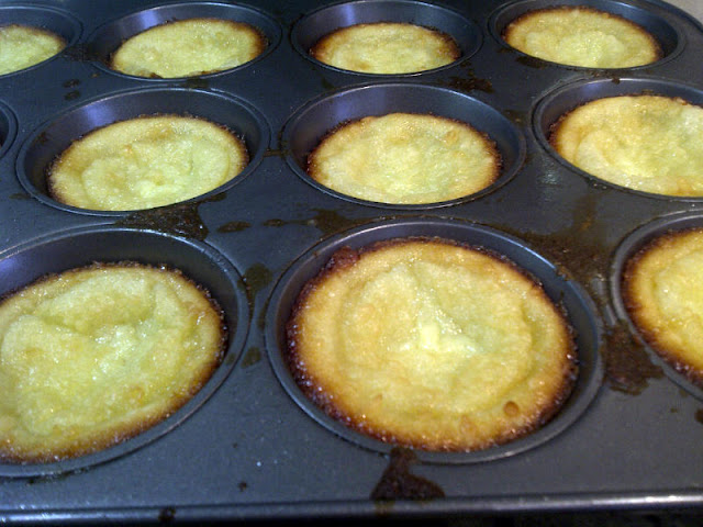 Queijadas de Leite or Portuguese Milk Tarts fresh out the oven still in muffin tins