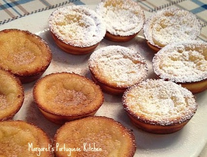 Portuguese milk tart recipe with cinnamon and powdered sugar