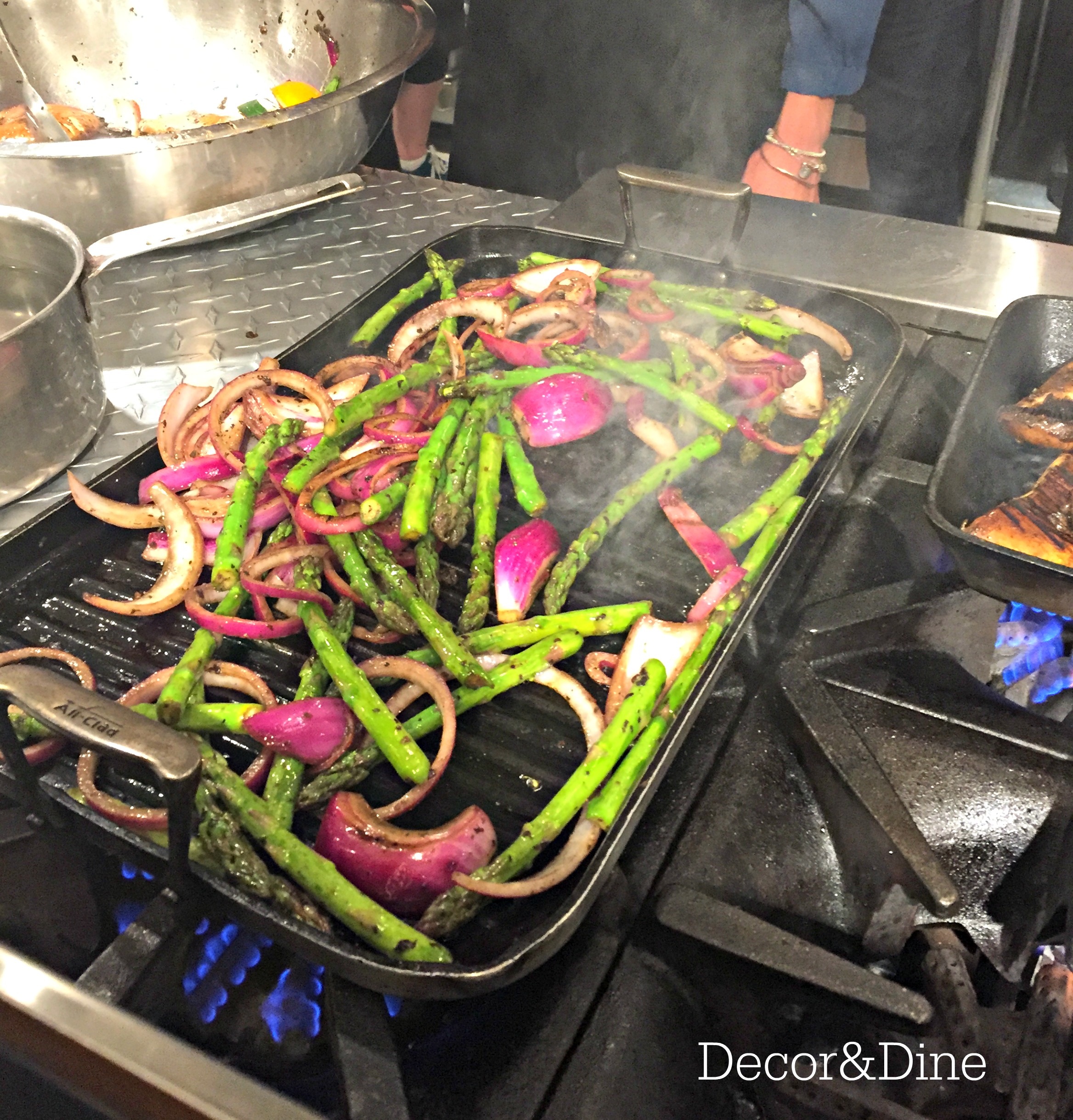 grilling the veggies