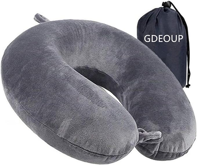 Grey inflatable travel pillow