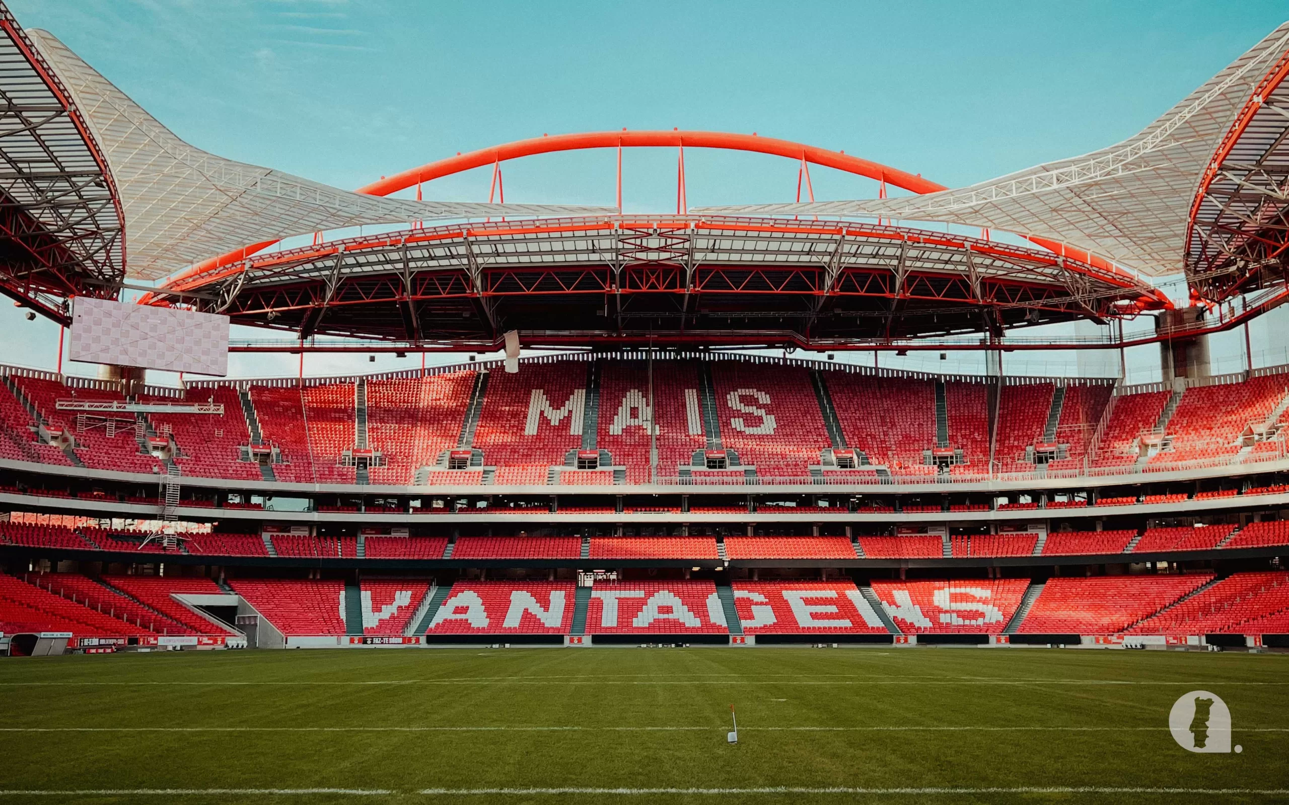 Interior of empty Benfica stadium